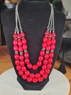 Pink Multi-Strand Bead Necklace - Women Jewelry